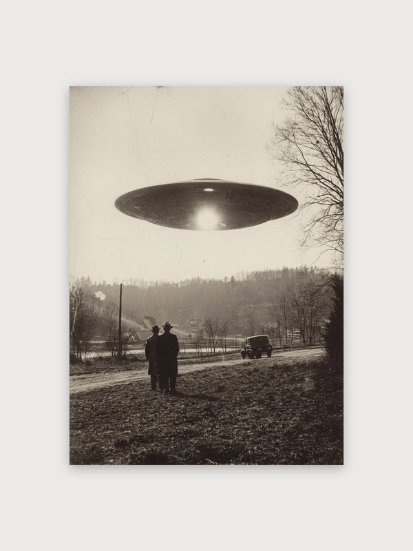 Vintage UFO Sighting Rural Landscape - Digital Download