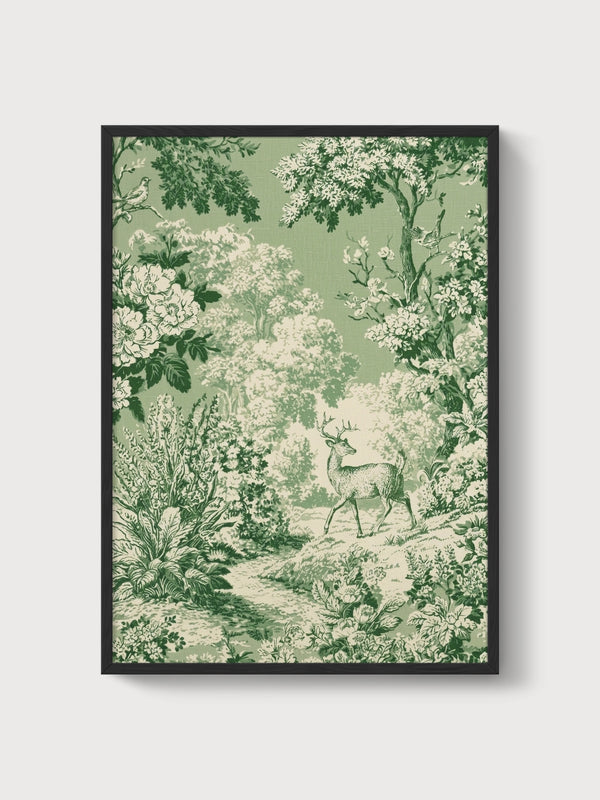 Deer Wall Art poster in black frame