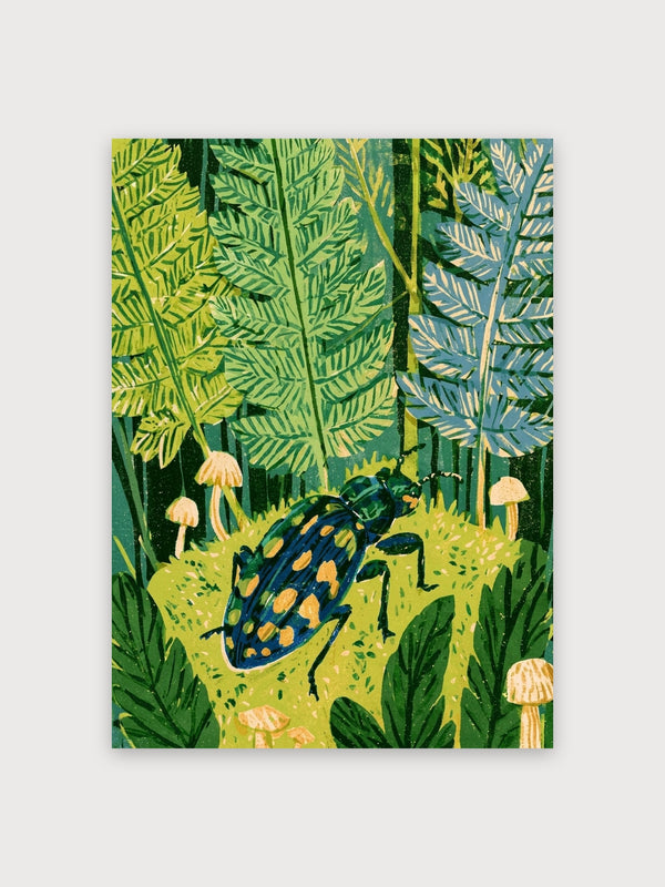 Forest Beetle Among Ferns - Digital Download