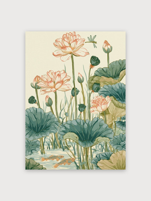Lotus Pond Koi Dragonfly - Digital Download