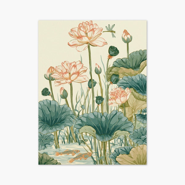 Lotus Pond Watercolor Print art print