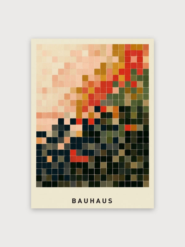 Bauhaus Geometric Grid Color Study - Digital Download