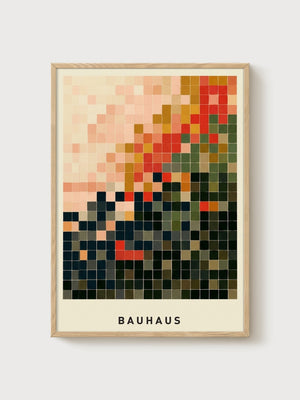 Bauhaus Print poster in oak frame