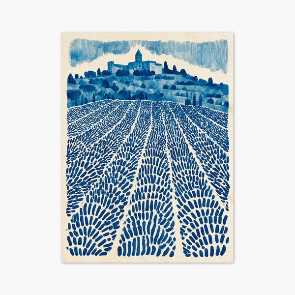 Lavender Field Watercolor Landscape Print art print