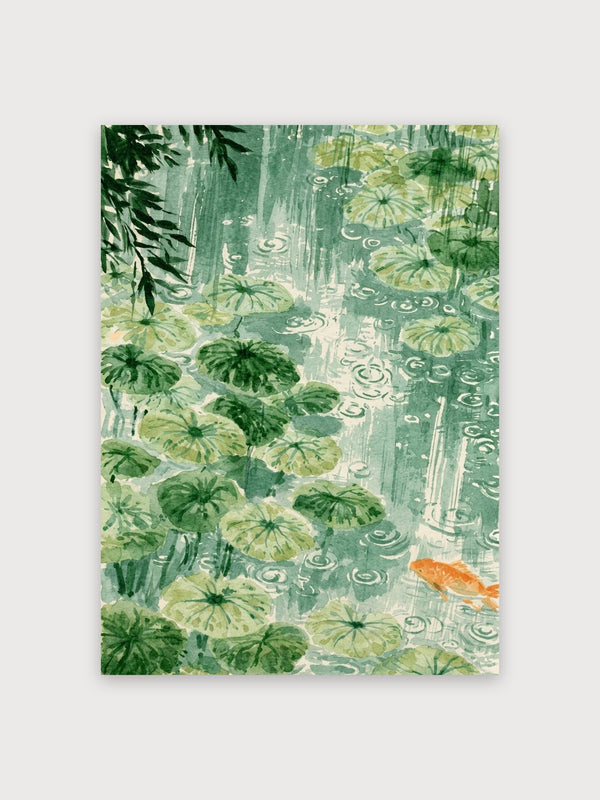 Koi Pond Lily Pads Watercolor - Digital Download