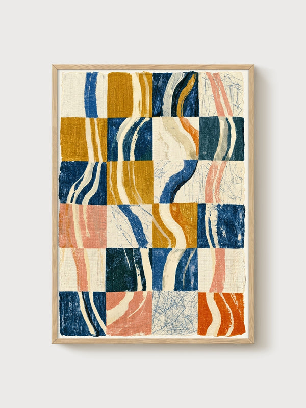 Bauhaus Wall Art poster in oak frame