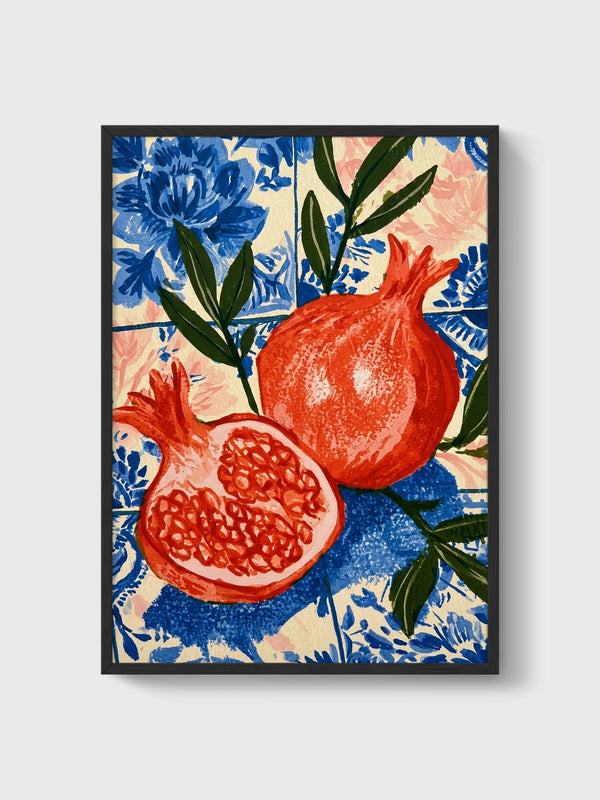 Pomegranate Art Print poster in black frame