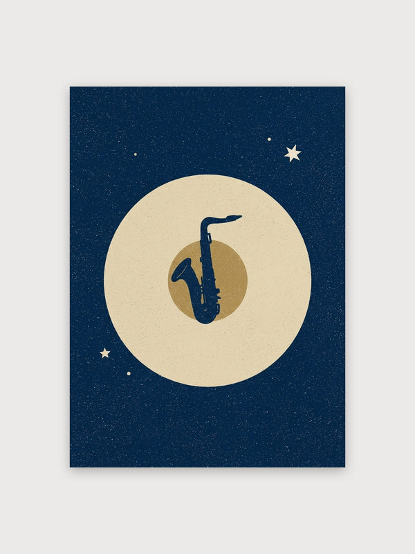 Saxophone Moon Night Sky - Digital Download
