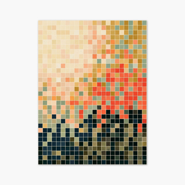 Abstract Pixel Grid Wall Art art print