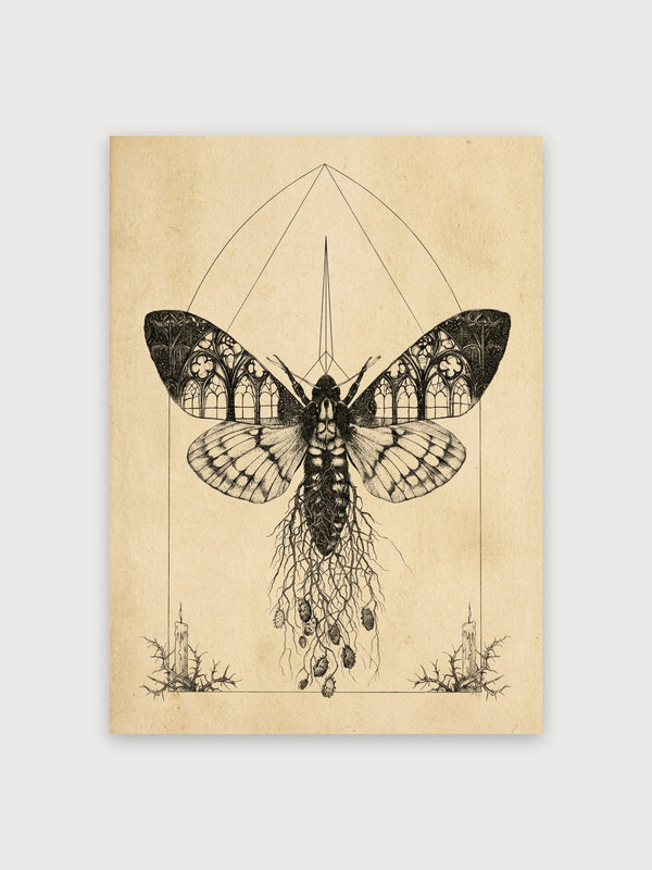 Gothic Moth Cathedral Surreal - Digital Download