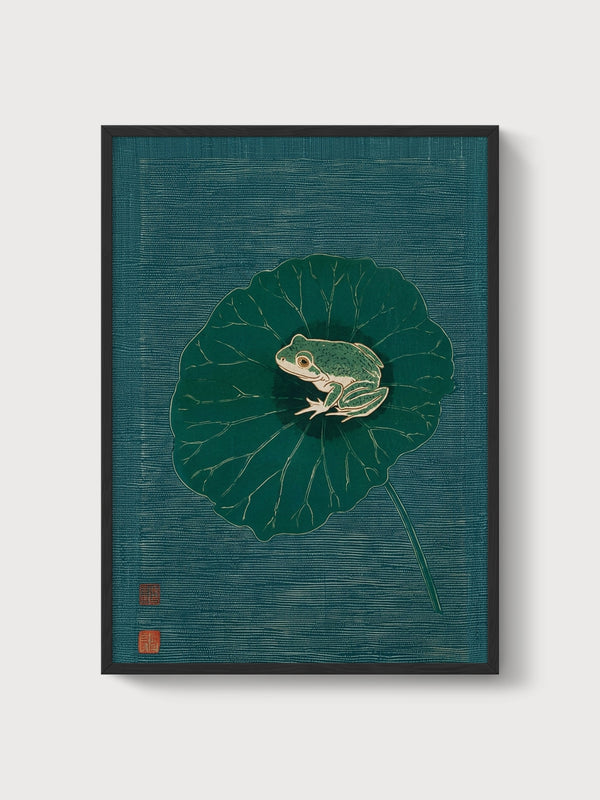 Frog Poster poster in black frame