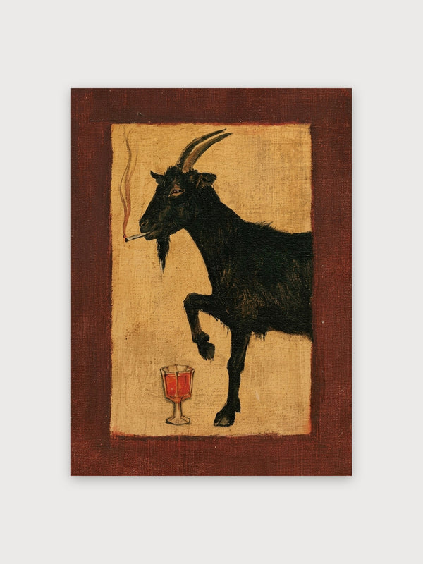 Black Goat Wine Vintage Poster - Digital Download