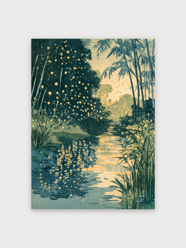 Bamboo Forest Fireflies Night - Digital Download