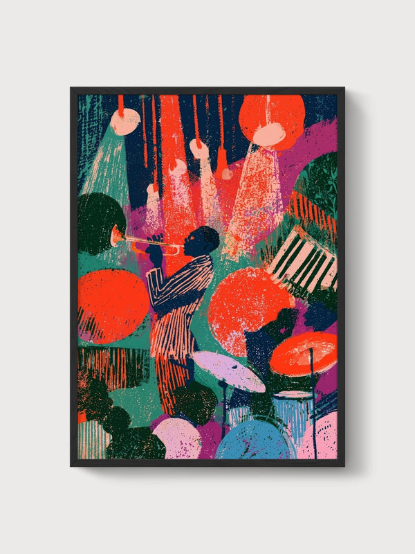 Jazz Poster poster in black frame