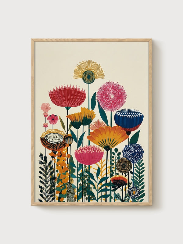 Flower Poster poster in oak frame