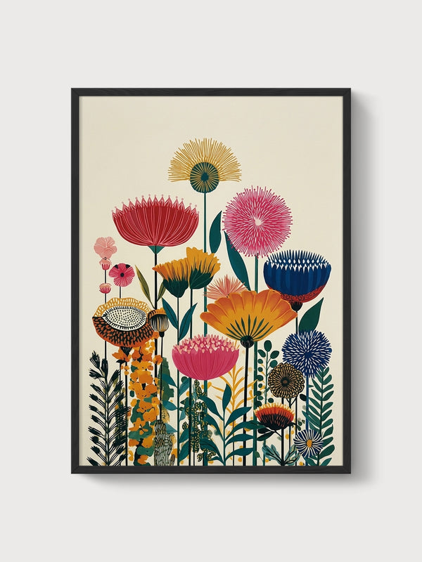 Flower Poster poster in black frame