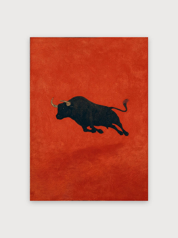 Black Bull Red Modern Minimalist - Digital Download