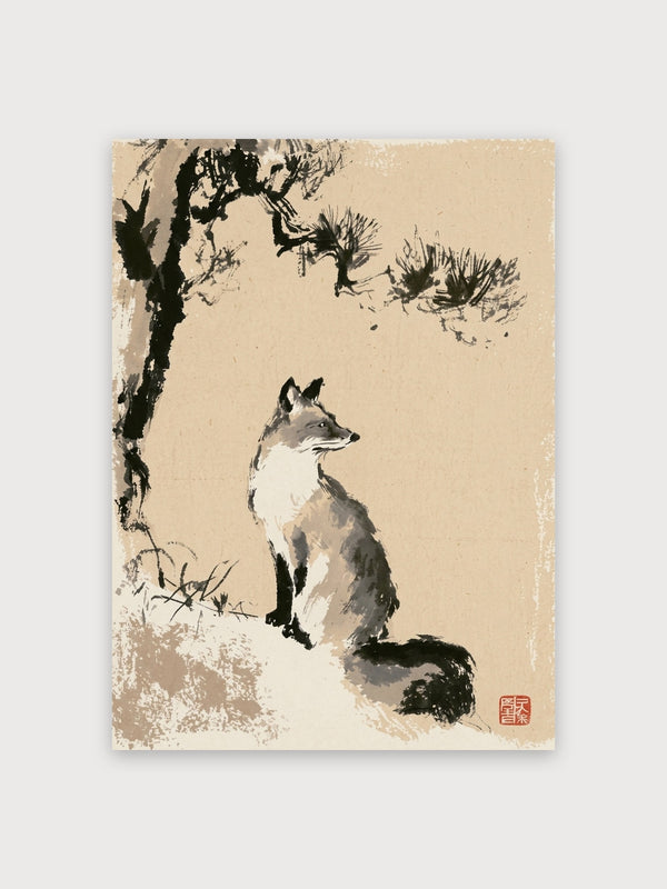 Fox Under Flowering Tree - Digital Download