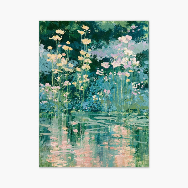 Watercolor Water Lily Pond Print art print