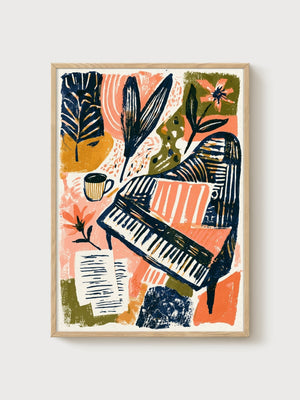Music Poster poster in oak frame