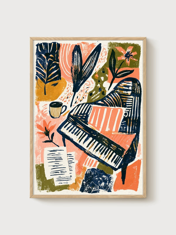 Music Poster poster in oak frame
