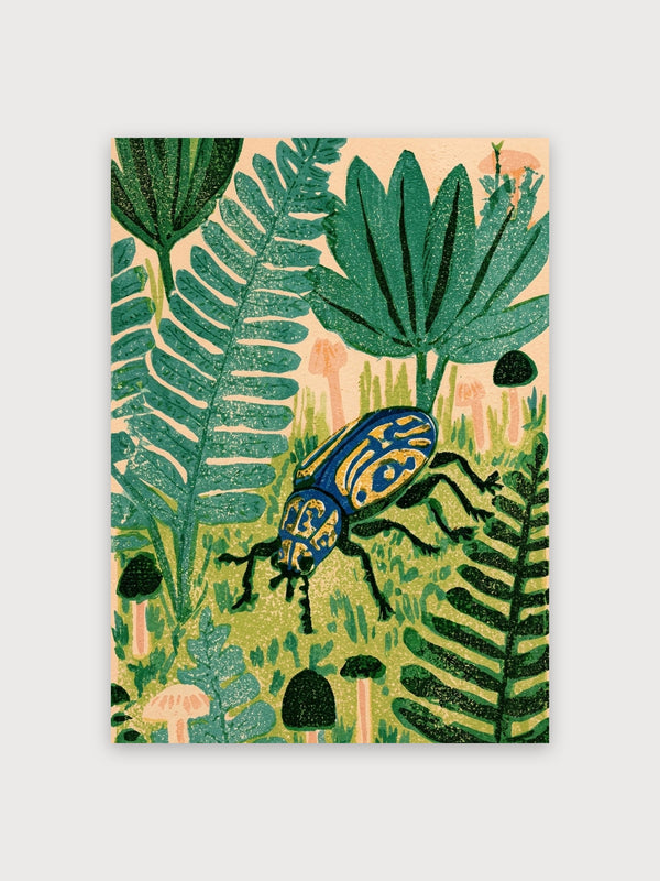 Beetle Garden Botanical Illustration - Digital Download