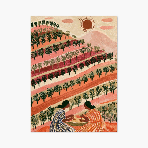 Terracotta Mountain Landscape Print art print