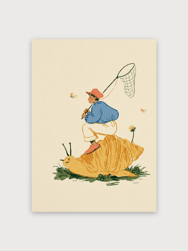 Child Butterfly Catching Snail - Digital Download