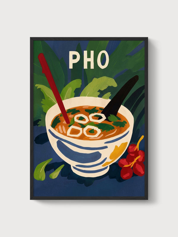 Pho Poster poster in black frame