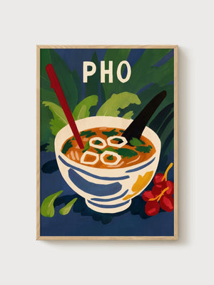 Pho Poster poster in oak frame