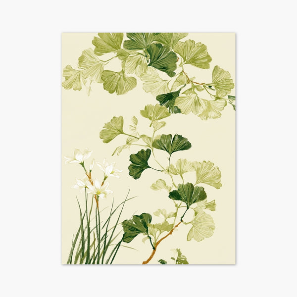 Ginkgo Leaves Watercolor Print art print