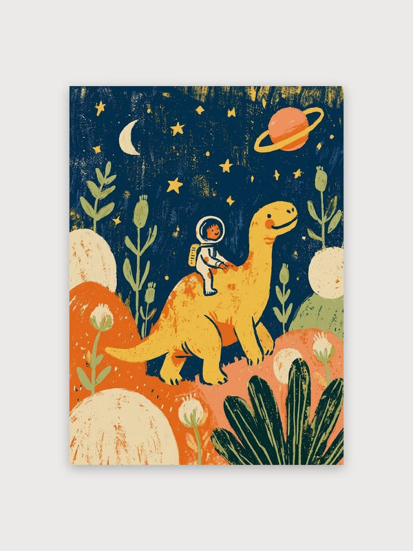 Retro Astronaut Dinosaur Adventure - Digital Download