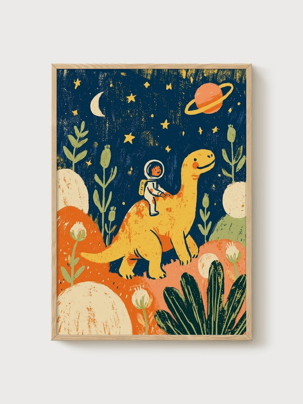 Retro Astronaut Dinosaur Adventure