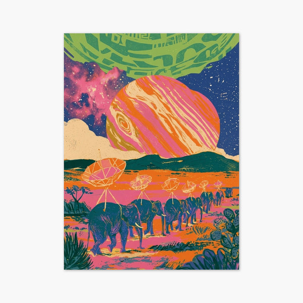 Surreal Elephant Desert Wall Art art print