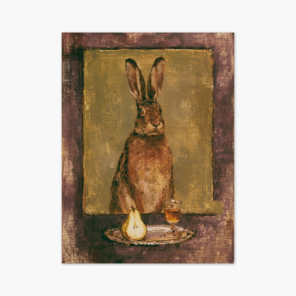 Vintage Hare Portrait Wall Art art print