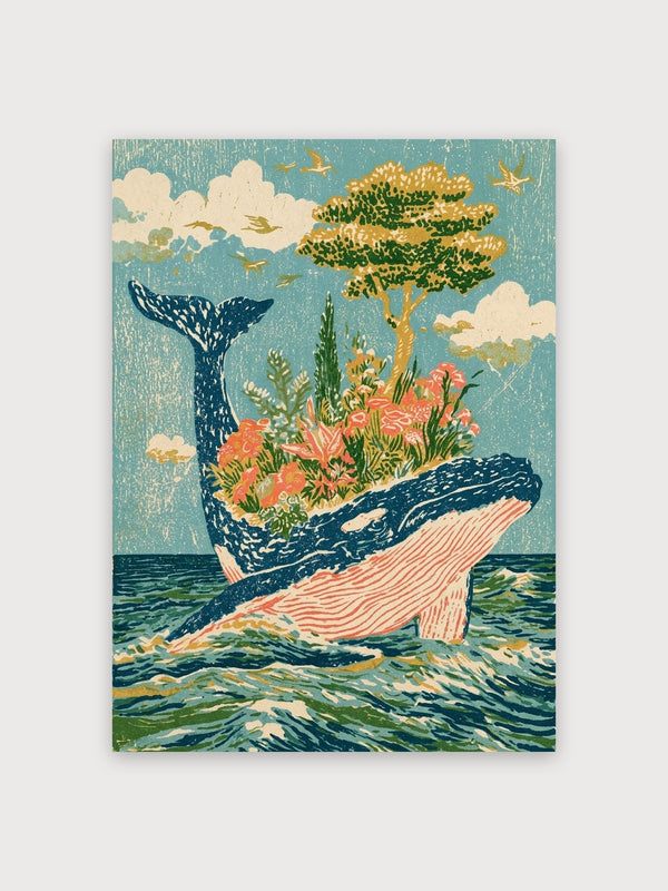 Whale Garden Ocean Vintage - Digital Download