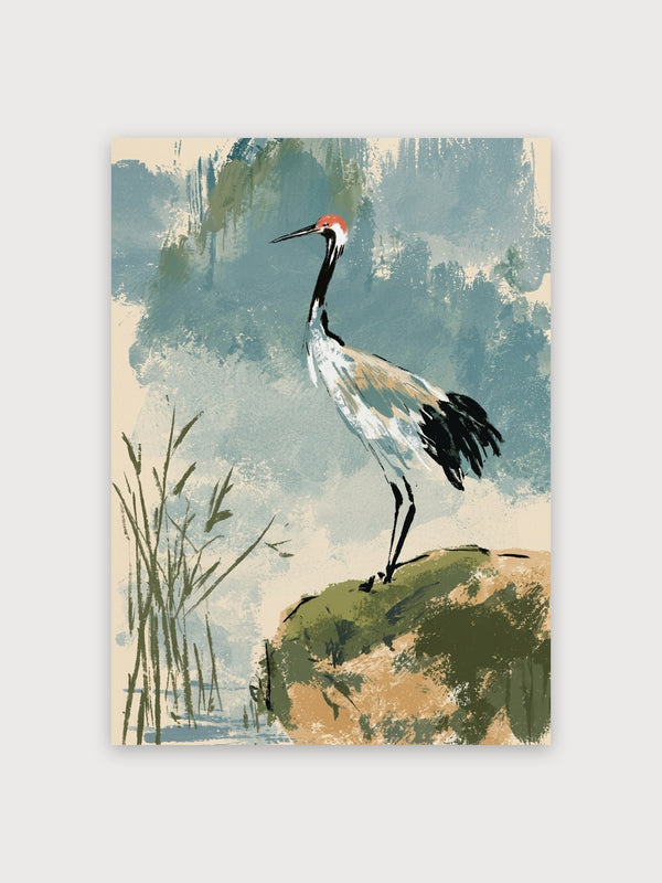 Vintage Crane By Water Landscape - Digital Download