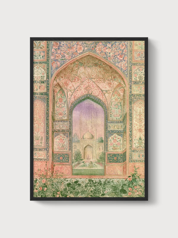 Mughal Islamic Wall Art poster in black frame