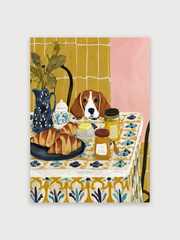 Beagle Breakfast Table Morning - Digital Download