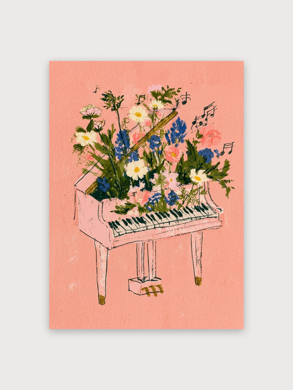 Piano Flowers Music Notes - Digital Download