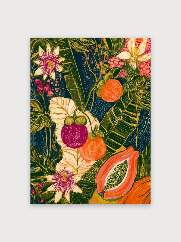 Botanical Tropical Fruits And Flowers - Digital Download