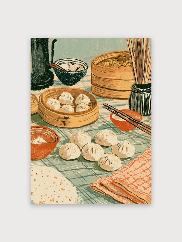 Vintage Asian Dumplings Kitchen - Digital Download