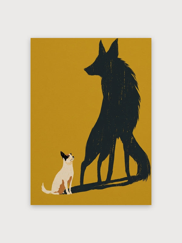 Dog and Shadow Modern Minimalist - Digital Download