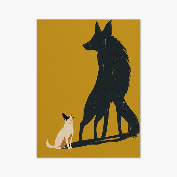 Dog Shadow Wolf Poster art print