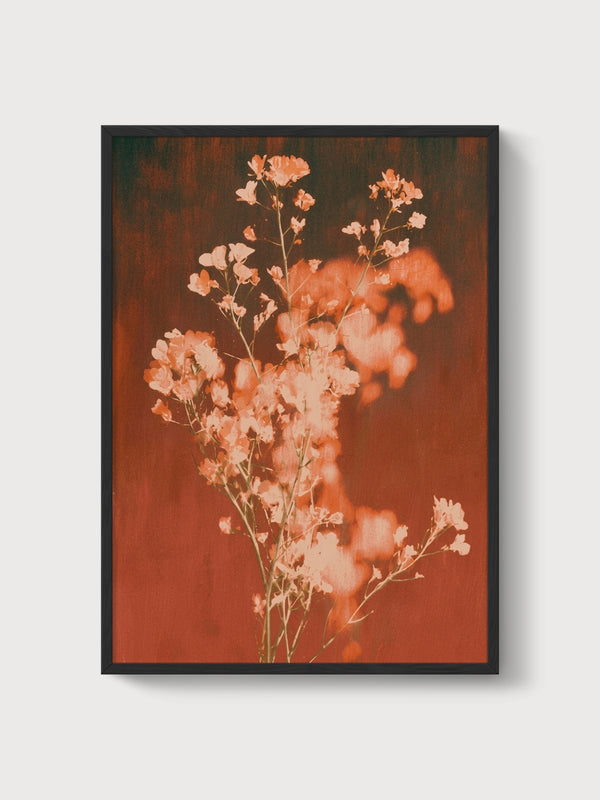 Watercolor Flowers Print poster in black frame
