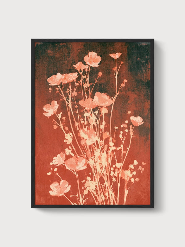 Wildflower Botanical Print poster in black frame
