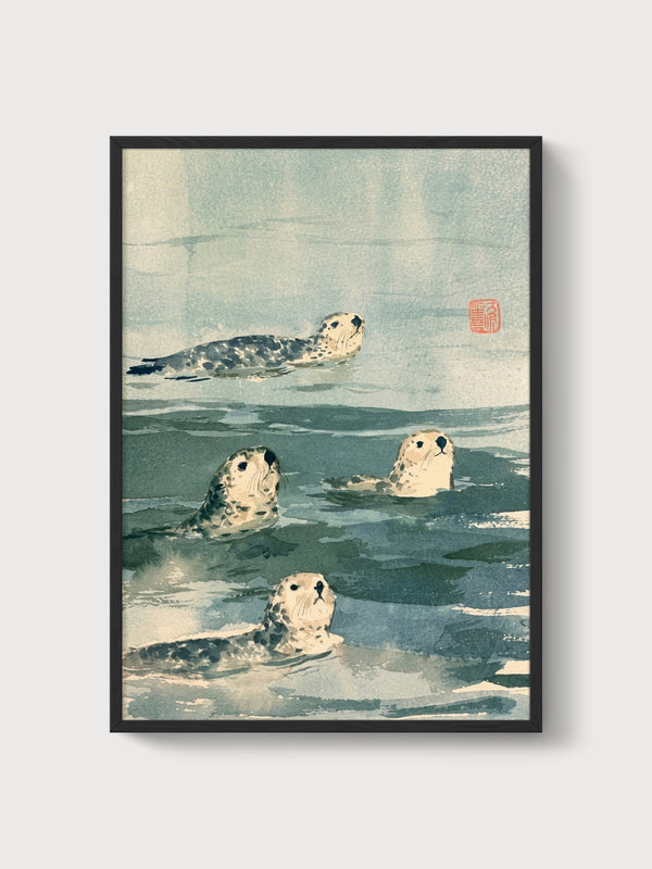 Seal Print poster in black frame