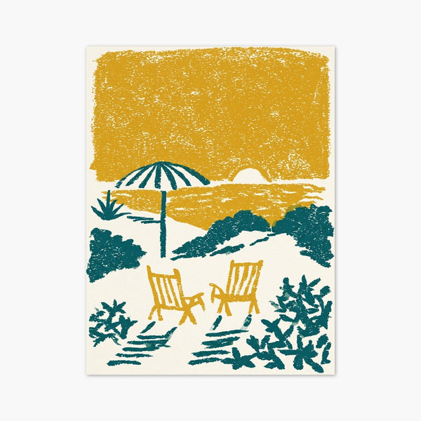 Retro Beach Print art print