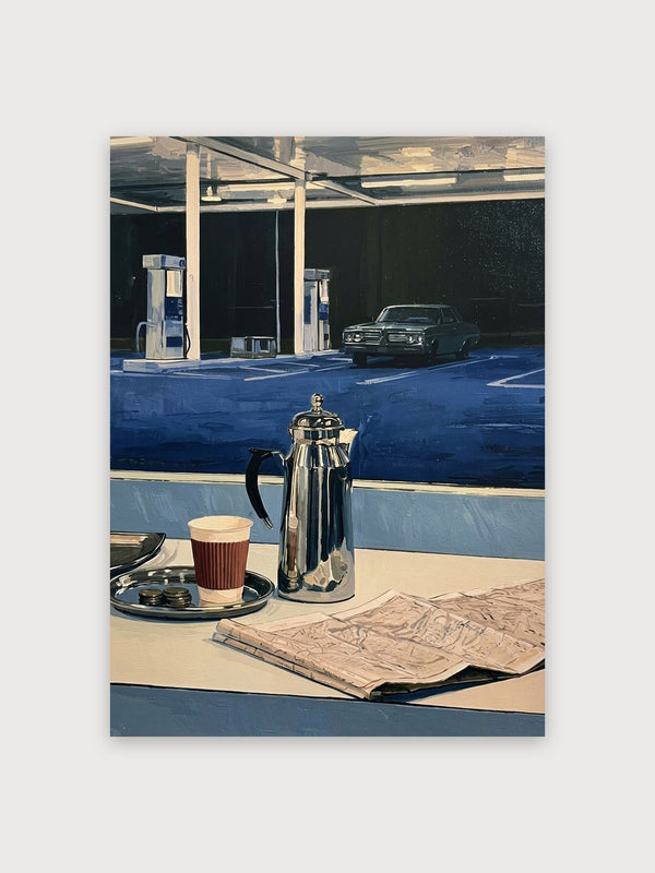 Retro Gas Station Coffee Break - Digital Download