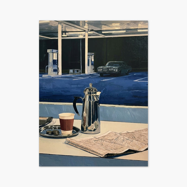 Vintage Gas Station Diner Poster art print